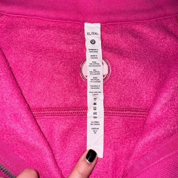 lululemon athletica Hot Pink Half-Zip Cropped Sweatshirt - Picture 8 of 13